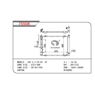 For TOYOTA 2AZ 2.4 OEM:16041-28380/1604128380