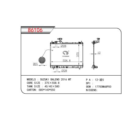 For SUZUKI SUZUKI BALENO OEM:17700M68P00