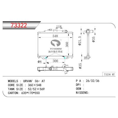 For NISSAN URVAN