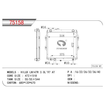 For TOYOTA HILUX LN147R 3.0L