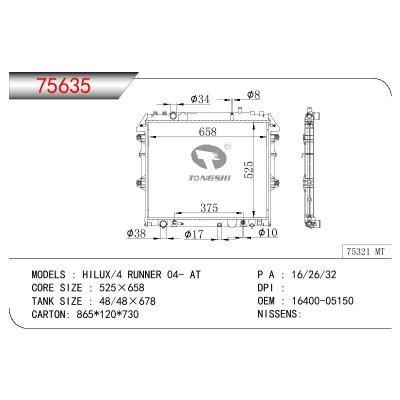 For TOYOTA HIIUX/4 RUNNER 04 OEM:16400-05150/1640005150