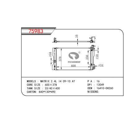 For TOYOTA MATRIX 2.4L I4 OEM:16410-OH260/16410OH260