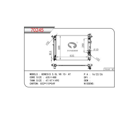 For GENESIS 5.0L V8 15- AT Radiator