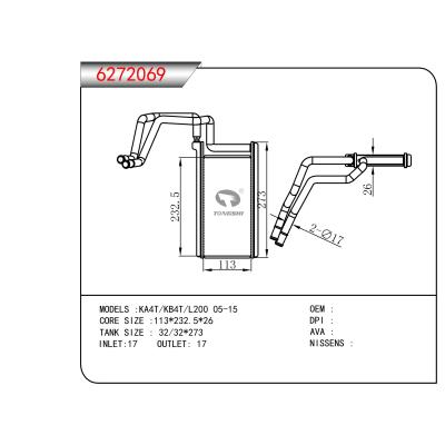 For KA4T/KB4T/L200 05-15 Radiator