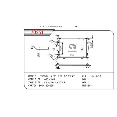 FOR TUCSON LX V6 2.7L 07-09 AT RADIATOR