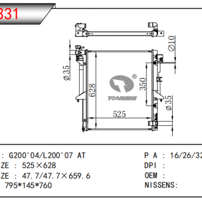 FOR G200'04/L200'07 AT  RADIATOR