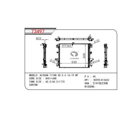 FOR NISSAN TITAN XD 5.6 16-19 MT RADIATOR