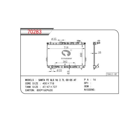 FOR SANTA FE GLS V6 2.7L 00-05 AT RADIATOR