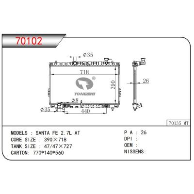 For HYUNDAI SANTA FE 2.7L AT radiator