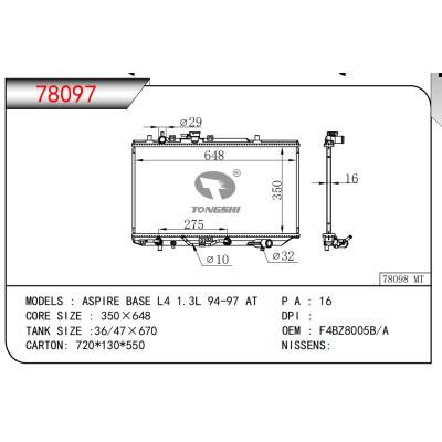 FOR ASPIRE BASE L4 1.3L 94-97 AT RADIATOR