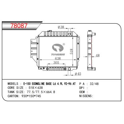 FOR E-150 ECONOLINE BASE L6 4.9L 92-96 AT RADIATOR