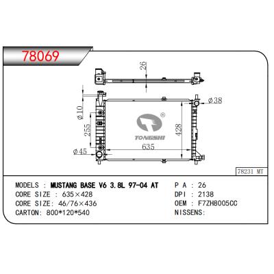 FOR MUSTANG BASE V6 3.8L 97-04 AT RADIATOR