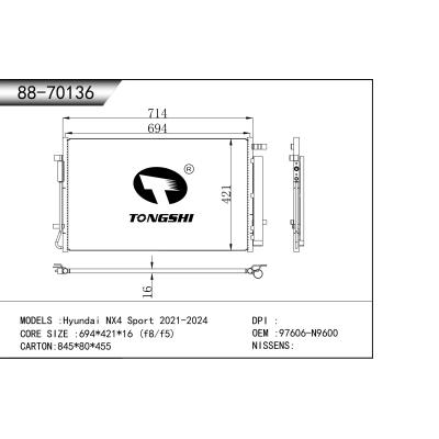 FOR Hyundai NX4 Sport 2021-2024 CONDENSER