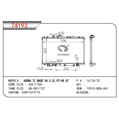 FOR ACURA TL BASE V6 3.2L 07-08 AT RADIATOR