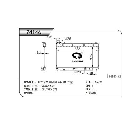 FOR  FIT/JAZZ UA-GD1 03- MT RTADIATOR