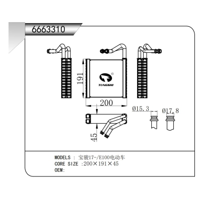 For  BAOJUN 17-/E100 EV  Evaporator