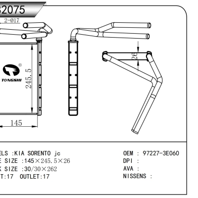 For  KIA SORENTO jc  HEATER