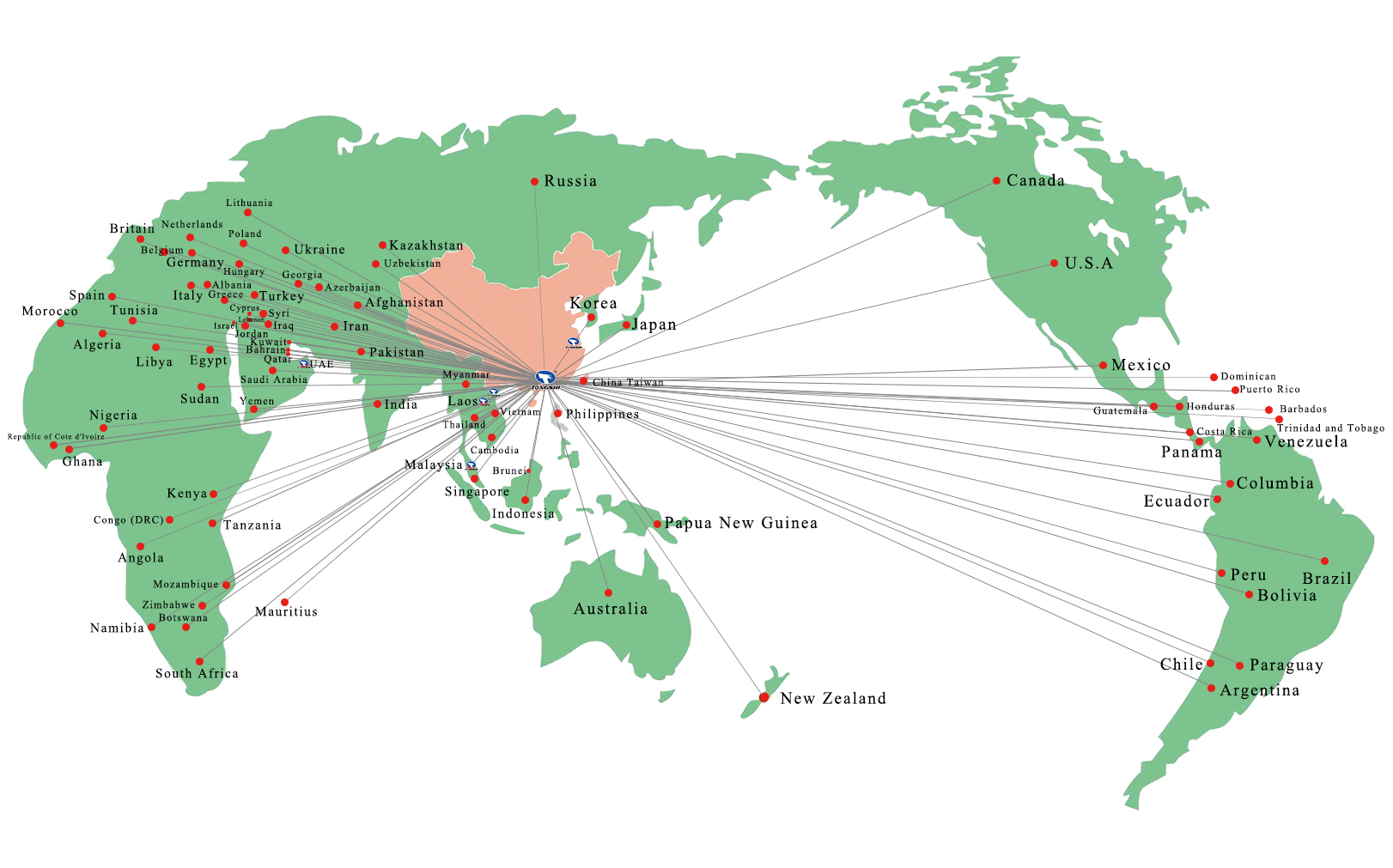 XTS products are exported to more than 90 countries around the world