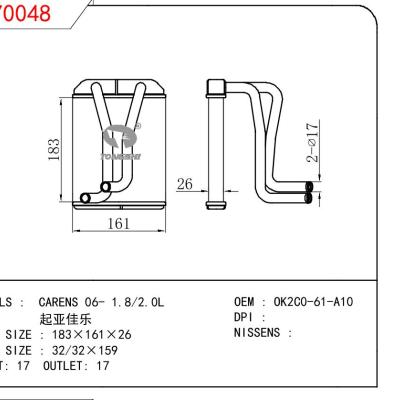 For KIA CARENS 06- 1.8/2.0L  KIA Carens OEM:OK2C0-61-A10