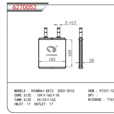 For HYUNDAI HYUNDAI-GETZ 2002-2010 OEM:97221-1C100