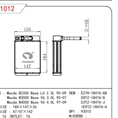 For MAZDA Mazda B2300 Base L4 2.3L 95-09/Mazda B3000 Base V6 3.0L 95-07/Mazda B4000 Base V6 4.0L 97-09 OEM:E27H18476AB/EOTE18476D/E3TZ18476J/IE9TZ18476A