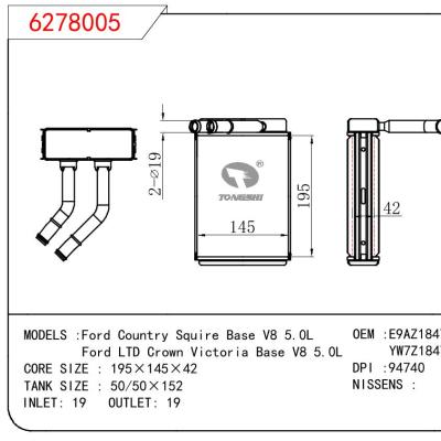 For FORD Ford Country Squire Base V8 5.0L/Ford LTD Crown Victoria Base V8 5.0L OEM:E9AZ18476A/YW7Z18476AA