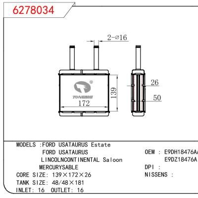 For FORD FORD USATAURUS ESTATE/FORD USATAURUS/LINCOLNCONTINENTAL SALOON/ MERCURYSABLE OEM:FICZ18476A/E9DZ18476A