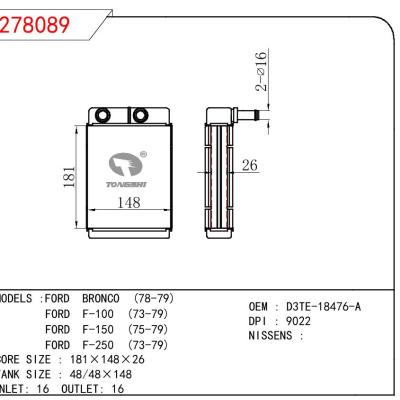 For FORD FORD BRONCO 78-79/FORD F-100 73-79/FORD F-150 75-79/FORD F-250 73-79 OEM:D3TE18476A