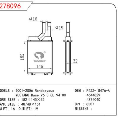 For FORD 2001-2006 Rendezvous/MUSTANG Base V6 3.8L 94-00 OEM:F4ZZ-18476-A/4644829/4874040