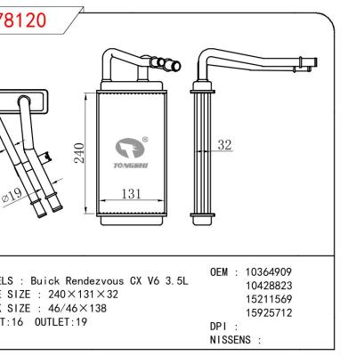 For GM DODGE Buick Rendezvous CX V6 3.5L OEM:10364909/10428823/15211569/15925712