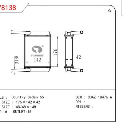 For FORD Country Sedan 65 OEM:C3AZ-18476-A