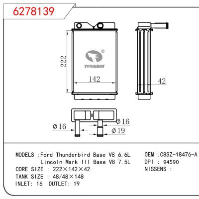 For FORD Ford Thunderbird Base V8 6.6L/Lincoln Mark III Base V8 7.5L OEM:C8SZ-18476-A