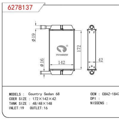 For FORD Country Sedan 68 OEM:C8AZ-18476-A