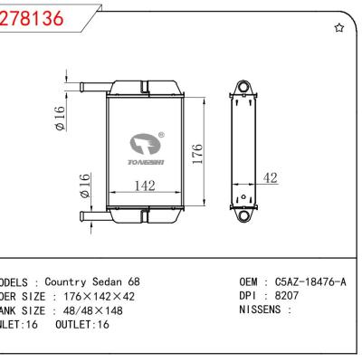 For FORD Country Sedan 68 OEM:C5AZ-18476-A