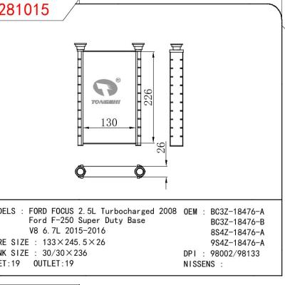 For SUBARU FORD FOCUS 2.5L Turbocharged 2008/Ford F-250 Super Duty Base/V8 6.7L 2015-2016 OEM:BC3Z-18476-A/BC3Z-18476-B/8S4Z-18476-A/9S4Z-18476-A