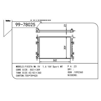 For FORD  FORD   FORD  OEM:1092360/XS6H8005SB