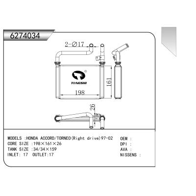 FOR HONDA ACCORD/TORNEO(Right drive)97-02 HEATER