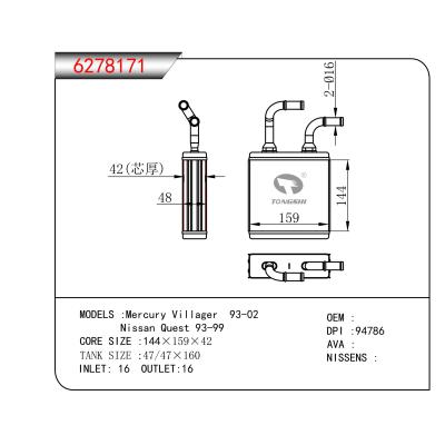 FOR Mercury Villager 93-02  Nissan Quest 93-99 HEATER