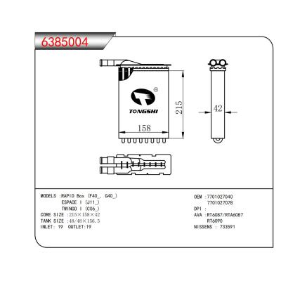 FOR RAPID Box (F40_, G40_)  ESPACE I (J11_)   TWINGO I (C06_) HEATER