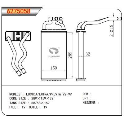 FOR LUCIDA/EMINA/PREVIA 92-99  HEATER