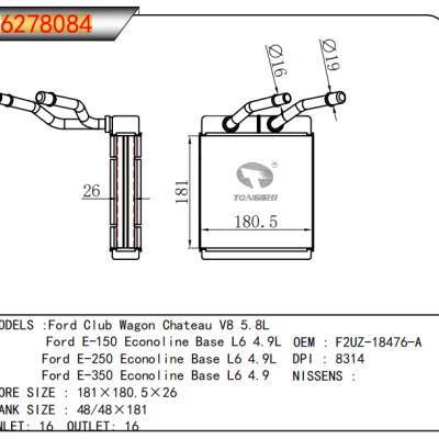 FOR Ford Club Wagon Chateau V8 5.8L  Ford E-150 Econoline Base L6 4.9L  Ford E-250 Econoline Base L6 4.9L  Ford E-350 Econoline Base L6 4.9 HEATER