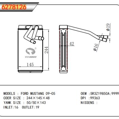 FOR FORD MUSTANG 09-05 HEATER