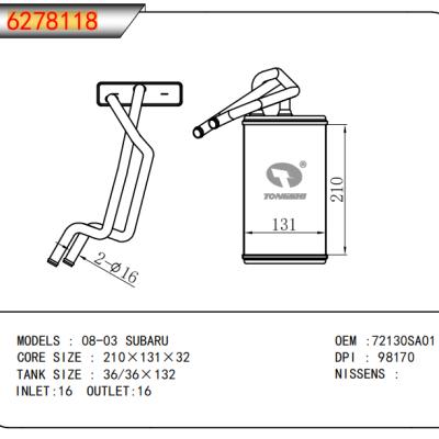 FOR 08-03 SUBARU HEATER