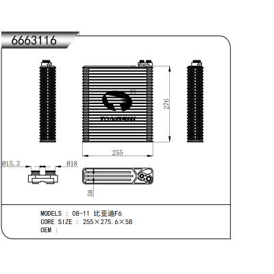  FOR 08-11 BYD F6 EVAPORATOR