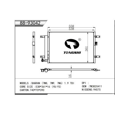 For SHARAN (7M8, 7M9, 7M6) 1.9 TDI Condenser