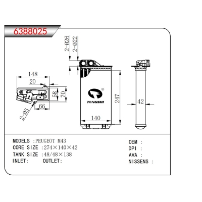 For PEUGEOT M43 Heater
