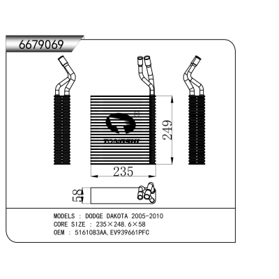 For DODGE DAKOTA 2005-2010 EVAPORATOR