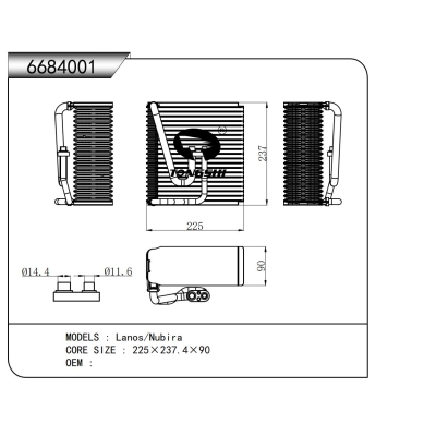 FOR Lanos/Nubira EVAPORATOR