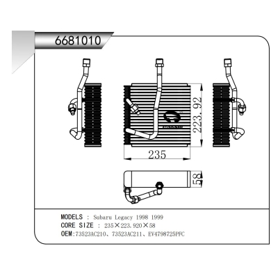 FOR Subaru Legacy 1998 1999  EVAPORATOR