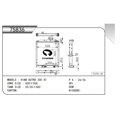 For HINO DUTRO 300 AT RADIATOR